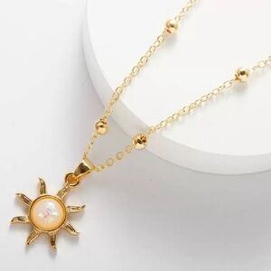 Gold Sun Pendant Necklace